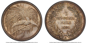 German Colony. Wilhelm II 1/2 Mark 1894-A MS66+ PCGS, Berlin mint, KM4, J-704. Sought-after in Gem designations, this scarce Bird of Paradise issue of...