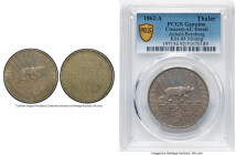 Anhalt-Bernburg. Alexander Carl "Mining" Taler 1862-A AU Details (Cleaned) PCGS, Berlin mint, KM88, Dav-506. Mintage: 20,000. Two year type. Issued on...