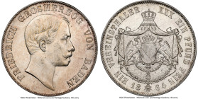 Baden. Friedrich I Taler 1864 MS61 NGC, Karlsruhe mint, KM240, Dav-530. A charming example of this type, featuring gentle persimmon toning and eye-cat...