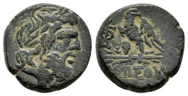 PONTOS.Amisos.(100-85 BC).Ae.

Obv : Laureate head of Zeus right.

Rev : AMIΣOY.
Eagle standing left on thunderbolt, head right; star above; in left f...