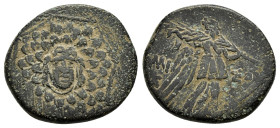 PONTOS.Amisos.(Circa 105-63 BC).Ae.

Obv : Aegis with Gorgon's head at center.

Rev : AΜΙΣΟΥ.
Nike advancing right, holding wreath and palm branch, be...