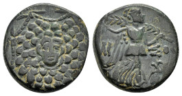 PONTOS.Amisos.(Circa 105-63 BC).Ae.

Obv : Aegis with Gorgon's head at center.

Rev : AΜΙΣΟΥ.
Nike advancing right, holding wreath and palm branch, be...