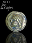 Monnaie Romaine Laiton ou Bronze - République romaine - Anonyme AES Grave Semis Rome 225-217 BC. Reproduction faite au XIXe siècle d'un semis coulé de...