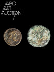 Monnaie Romaine Bronze - République romaine - Lot de deux monnaies. Un As républicain à la tête de Janus ; une copie XIXe siècle d'un tétradrachme pto...