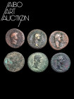 Monnaie Romaine Bronze - Empire - Domitien Lot de six monnaies Rome 81-96. Quatre As de Domitien, dont un revers Aequitas, Moneta et Fortuna ; deux Du...