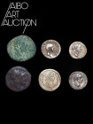Monnaie Romaine Bronze/Argent - République romaine/Empire - Lot de six monnaies. Un sesterce de Lucius Verus et un semis républicain ; et plusieurs co...