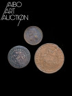 Monnaie étrangère Cuivre - Brésil - Lot de trois monnaies brésiliennes 1817-1869. 20 Reis 1817 de João ; 40 Reis contremarqué sur un 80 Reis 1831 de P...