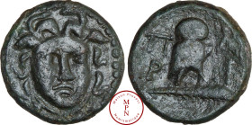 Mysie, Parion, Demi-unité, 350-300 avant J.-C., Av. Tête d’Hermès de face, Rv. Chouette de face de trois quart à droite, Cuivre, TB+, 2.4g, 13mm, GC.3...