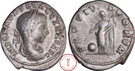 Alexandre Sévère (222-235), Denier, Antioche, Av. IMP C M AVR SEV ALEXAND AVG, Buste lauré et drapé à droite, Rv. PROVID DEORVM, La Providence debout ...