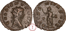 Gallien (253-268), Antoninien, Rome, Av. GALLIENVS AVG, Tête radiée à droite, Rv. AETERNITAS AVG / Γ, Sol debout à gauche, tenant un globe et levant l...