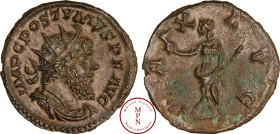 Postume (260-269), Antoninien Cologne, 268, Av. IMP C POSTVMVS P F AVG, Buste lauré, drapé et cuirassé à droite, Rv. PAX AVG, La Paix debout à gauche,...