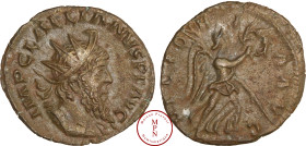 Lélien (269), Antoninien, Cologne, Av. IMP C LAELIANVS P F AVG, Buste radié et cuirassé à droite, Rv. VICTORIA AVG, La Victoire à droite, tenant une p...