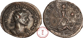 Aurélien (270-275), Aurélianus, Antioche, 274-275, Av. IMP C AVRELIANVS AVG, Buste radié et cuirassé à droite, Rv. CONSERVAT AVG, Sol debout à droite,...