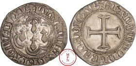 France, Bretagne, Jean V (1399-1442), Blanc à l'hexalobe, V, Vannes, Av. + IOHANNES: BRITONV: DVX: V., Quatre mouchetures d'hermine posées 1, 2 et 1 d...