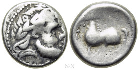 EASTERN EUROPE. Imitations of Philip II of Macedon (2nd-1st centuries BC). Tetradrachm. 'Kugelwange ohne Ringel' type