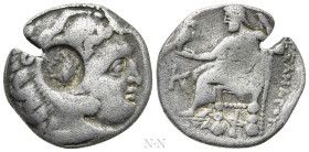 THRACE. Byzantion. Countermarked on a Kolophon Drachm in the name and types of Alexander III 'the Great' (336-323 BC)