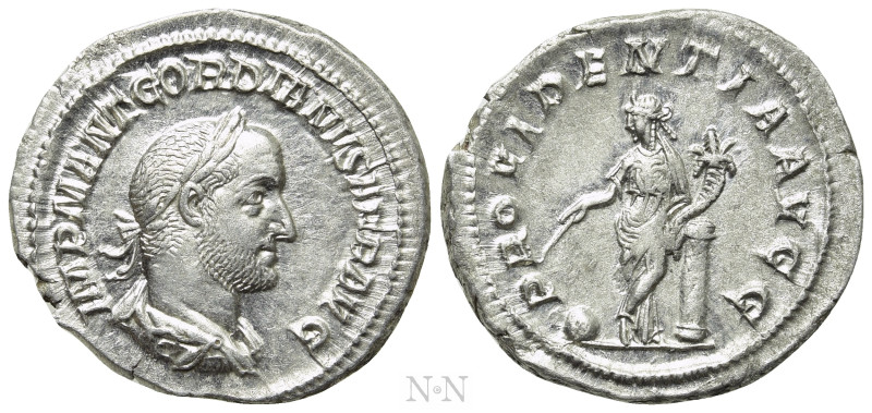 GORDIAN II (238). Denarius. Rome. 

Obv: IMP M ANT GORDIANVS AFR AVG. 
Laurea...