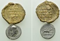 1 Byzantine Seal and 1 Denarius of the Roman Republic