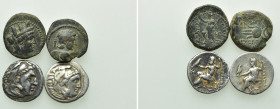 4 Greek Coins; Alexander III etc
