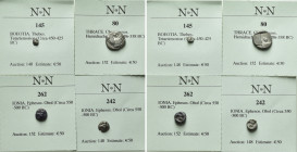 4 Greek Silver Coins; Ephesos, Chersonessos etc