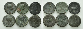 6 Roman Asses and Dupondii etc