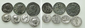 7 Roman Coins; Elagabal, Gordian etc