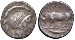 LUCANIA Thurium Triobolo (329-270 a.C.) Testa di Atena a dx con elmo attico R/ Toro cozzante a sx - ANS 2 n. 1136 AG (g 1,16)

Status: qBB
