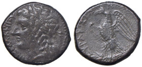 SICILIA Siracusa - Hiketas (287-278 a.C.) AE - Testa di Zeus Hellanios a d. - R/ Aquila verso s. - AE (g 8,62)

Status: BB+
