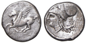 ACARNANIA. Leukas - Statere (Circa 320-280 a.C. Statere - Pegaso in volo - R/ Testa elmata a s. - BCD Akarnania -; Calciati 129 AG (g 8,34) Graffi dif...