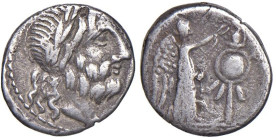 Cornelia – Cn. Cornelius Lentulus Clodianus - Quinario (88 a.C.) Testa laureata di Giove a d. - R/ La Vittoria incorona un trofeo – B. 51; Cr. 345/2 A...