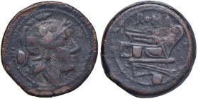 Anonime - Oncia (217-215 a.C.) Testa di Roma a d. - R/ Prua a d. - Cr. 38/6 AE (g 9,95)

Status: qBB
