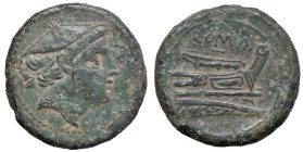 Anonime - Semuncia (214-212 a.C.) Testa di Mercurio a d. - R/ Prua a d. - Cr. 38/7 AE (g 7,10) Screpolatura al D/

Status: BB