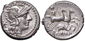 Caecilia - Q. Caecilius Metellus Diadematus - Denario (128 a.C.) Testa di Roma a d. - R/ Giove su quadriga a d., in esergo, testa di elefante e ROMA -...