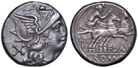 Decimia - C. Decimius Flavus - Denario (150 a.C.) Testa di Roma a d. - R/ Diana su biga a d., sotto, FLAVS - B. 1; Cr. 207/1 AG (g 3,74)

Status: SP...