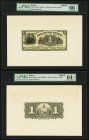 Bolivia Banco Industrial 1 Boliviano 1906-07 Pick S161fp; S161bp Front And Back Proofs PMG Gem Uncirculated 66 EPQ; Choice Uncirculated 64 EPQ. Four P...