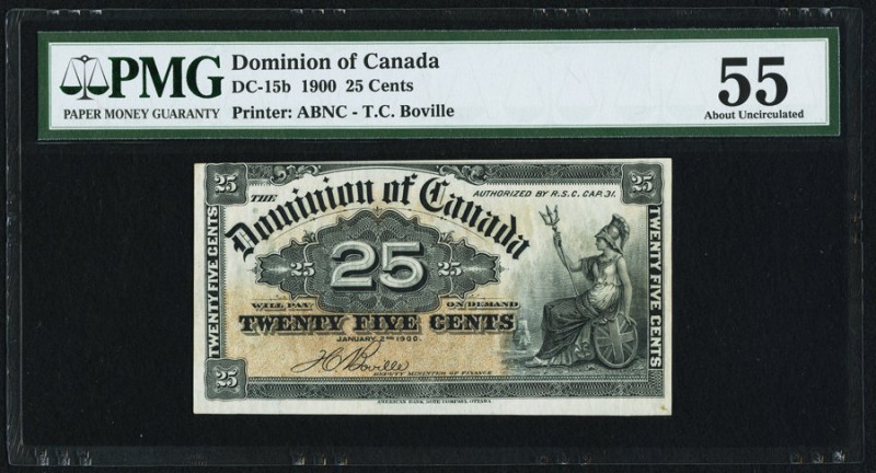Canada Dominion of Canada .25 Cents 2.1.1900 DC-15b PMG About Uncirculated 55. M...