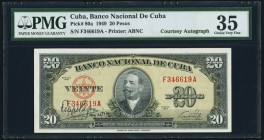 Cuba Banco Nacional de Cuba 20 Pesos 1949 Pick 80a "Courtesy Autograph" PMG Choice Very Fine 35. 

HID09801242017
