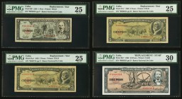 Cuba Banco Nacional de Cuba 1; 5 (2); 10 Pesos 1959; 1958; 1960 (2) Pick 90*; 91a*; 91c*; 88c* Four Replacement Examples PMG Very Fine 25 (3); Very Fi...