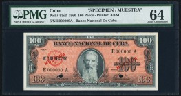 Cuba Banco Nacional de Cuba 100 Pesos 1960 Pick 93s2 PMG Choice Uncirculated 64. Two POCs.

HID09801242017