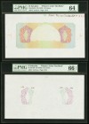 El Salvador Banco Occidental 10 Colones ND (1925) Pick S196 Printer's Color Tint Book PMG Choice Uncirculated 64; PMG Gem Uncirculated 66 EPQ (4). Sta...