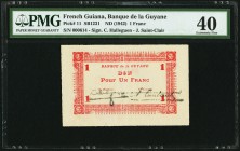 French Guiana Banque de la Guyane 1 Franc ND (1942) Pick 11 PMG Extremely Fine 40. 

HID09801242017