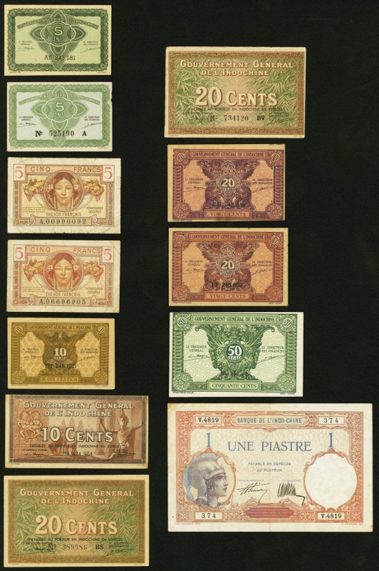More than a Dozen Notes from French Indochina. Fine or Better. 

HID09801242017