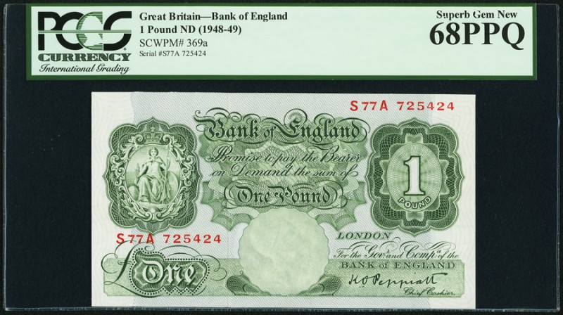 Great Britain Bank of England 1 Pounds ND (1948-49) Pick 369a PCGS Superb Gem Ne...