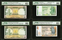 Hong Kong Chartered Bank 10 Dollars ND (1975); 1977; 1994-95 Pick 74b; 74c 284b* replacement PMG Gem Uncirculated 65 EPQ; PMG Gem Uncirculated 66 EPQ ...