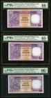 Hong Kong Hongkong & Shanghai Banking Corp. 50 Dollars 1985-1992 Pick 193a (2); 193c KNB81 Three Examples PMG Gem Uncirculated 65 Gem EPQ; Uncirculate...