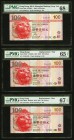Hong Kong Hongkong & Shanghai Banking Corp. Ltd. 100 Dollars 2008 Pick 209e KNB95l PMG Superb Gem Unc 68 EPQ; 2005 Pick 209b* Two Replacement Examples...