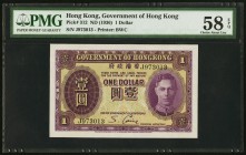 Hong Kong Government of Hong Kong 1 Dollar ND (1936) Pick 312 KNB2a PMG Choice About Unc 58 EPQ. 

HID09801242017