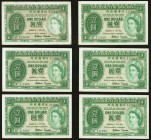 Hong Kong Government of Hong Kong $1 1.7.1958 Pick 324Aa, Six Examples Very Fine or Better. 

HID09801242017
