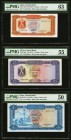 Libya Central Bank of Libya 1/4; 1/2; 1 Dinar ND (1972); ND (1971); ND (1972) Pick 33b; 34b; 35b Three Examples PMG Choice Uncirculated 63; About Unci...