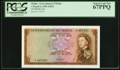 Malta Government of Malta 1 Pound 1949 (1963) Pick 26a PCGS Superb Gem New 67PPQ. 

HID09801242017